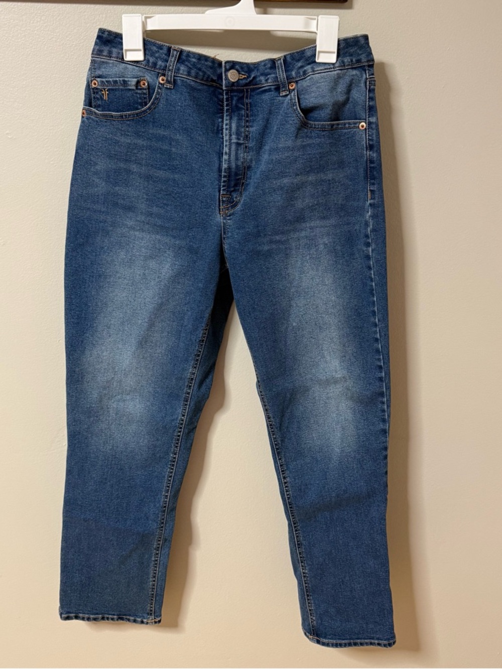 Frye Womens 10/30 Blue Straight Leg Jeans Mid Rise Stretch Denim Casual EUC